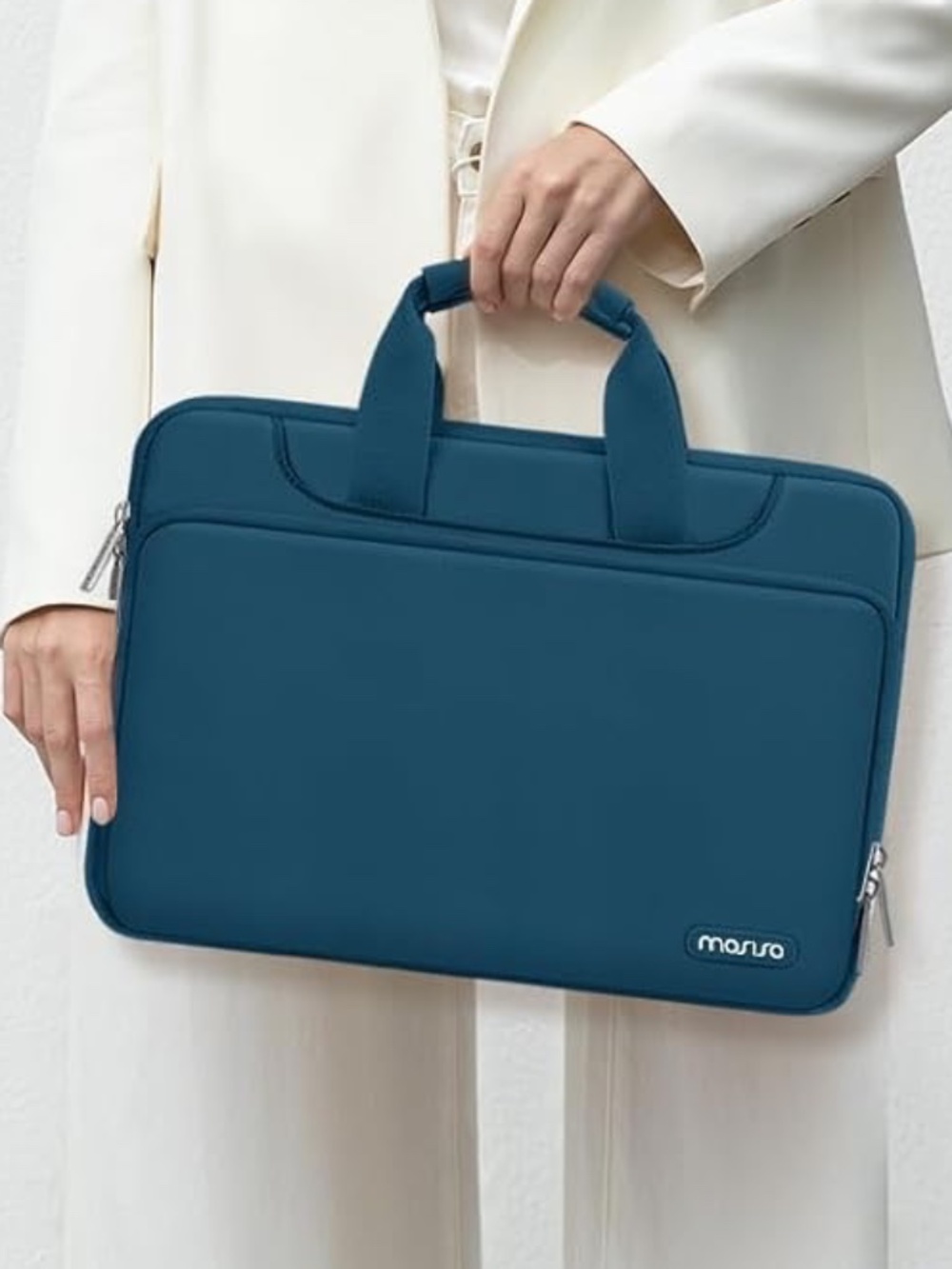 Computer Laptop Bag with strap in Teal